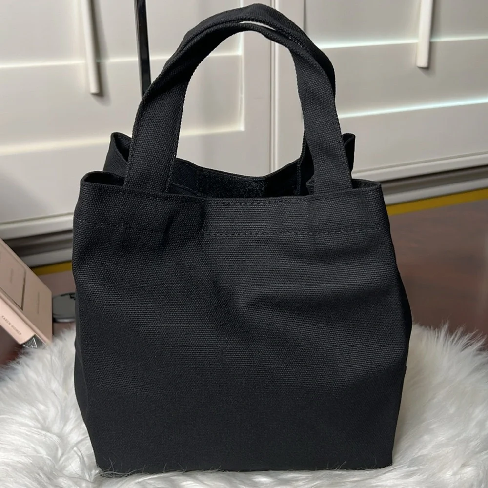 PRADA Beauty L'HOMME Milano L'EAU Black Mini Tote Canvas Bag Box PRADA Logo NWOT - Picture 3 of 17
